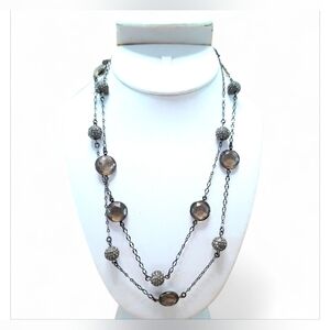 Lia Sophia "Jody" Gunmetal & Rhinestone Necklace